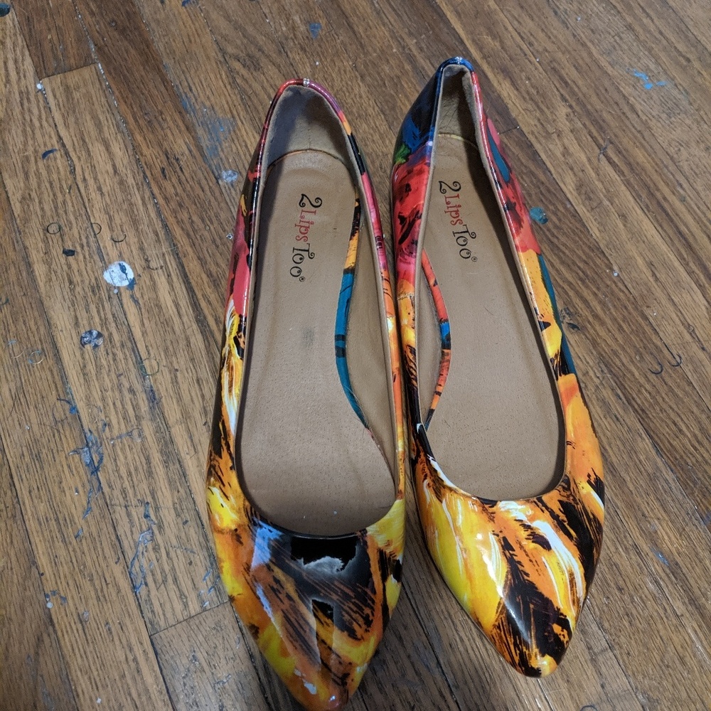 Glossy colorful flats
